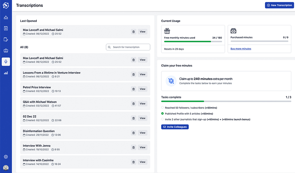Inbox user interface